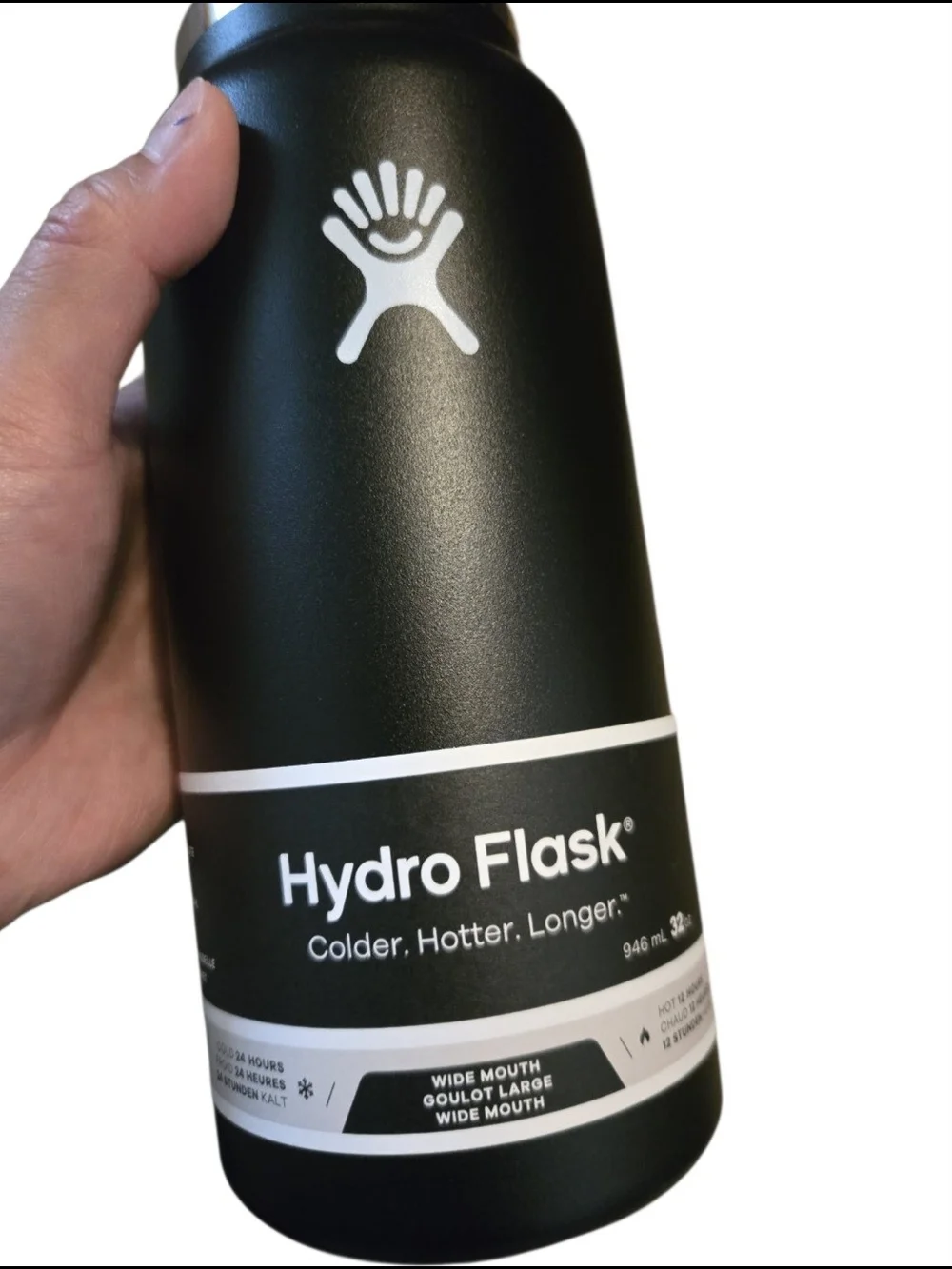 Hydro Flask 32oz Wide Mouth Water Bottle with Flex Cap Black